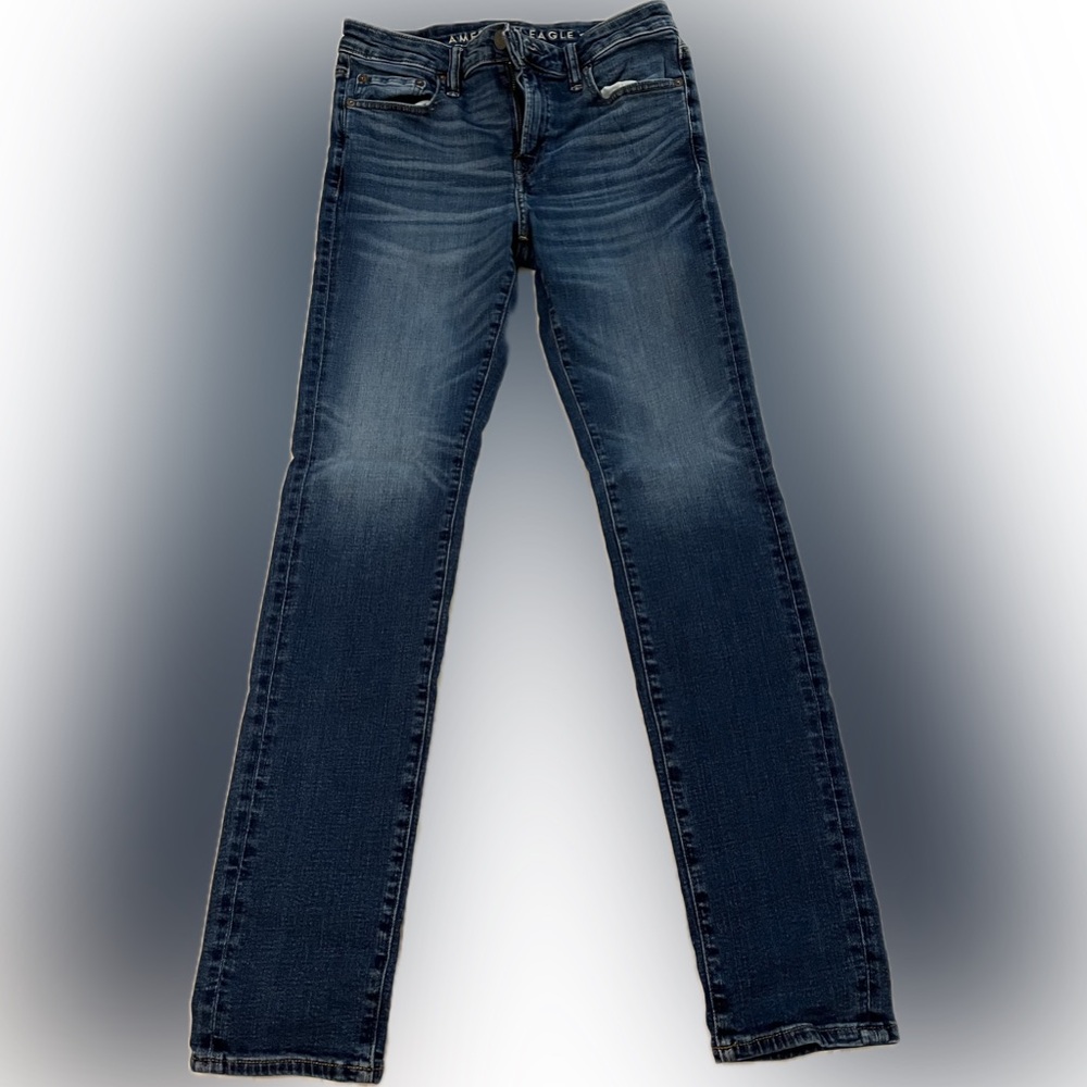 American Eagle Dark Wash Denim Jeans | Stacked Skinny Fit 32x30